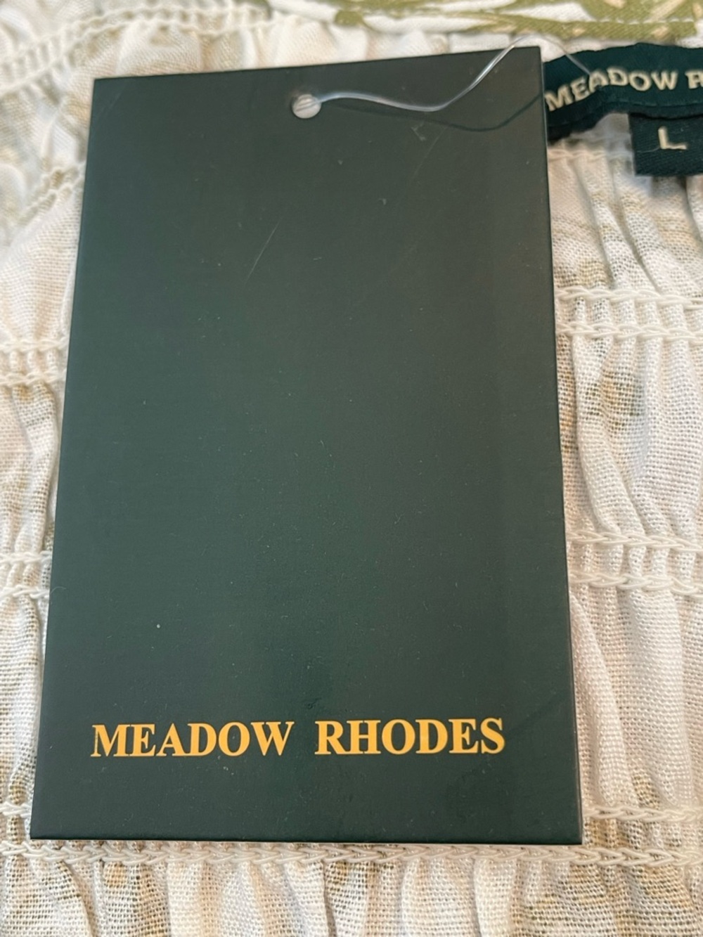 Sleeveless White Dress with Olive Green Botanical Print - Picture 10 of 10